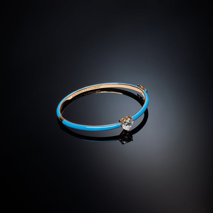 chiara ferragni love parade blue enamel bangle