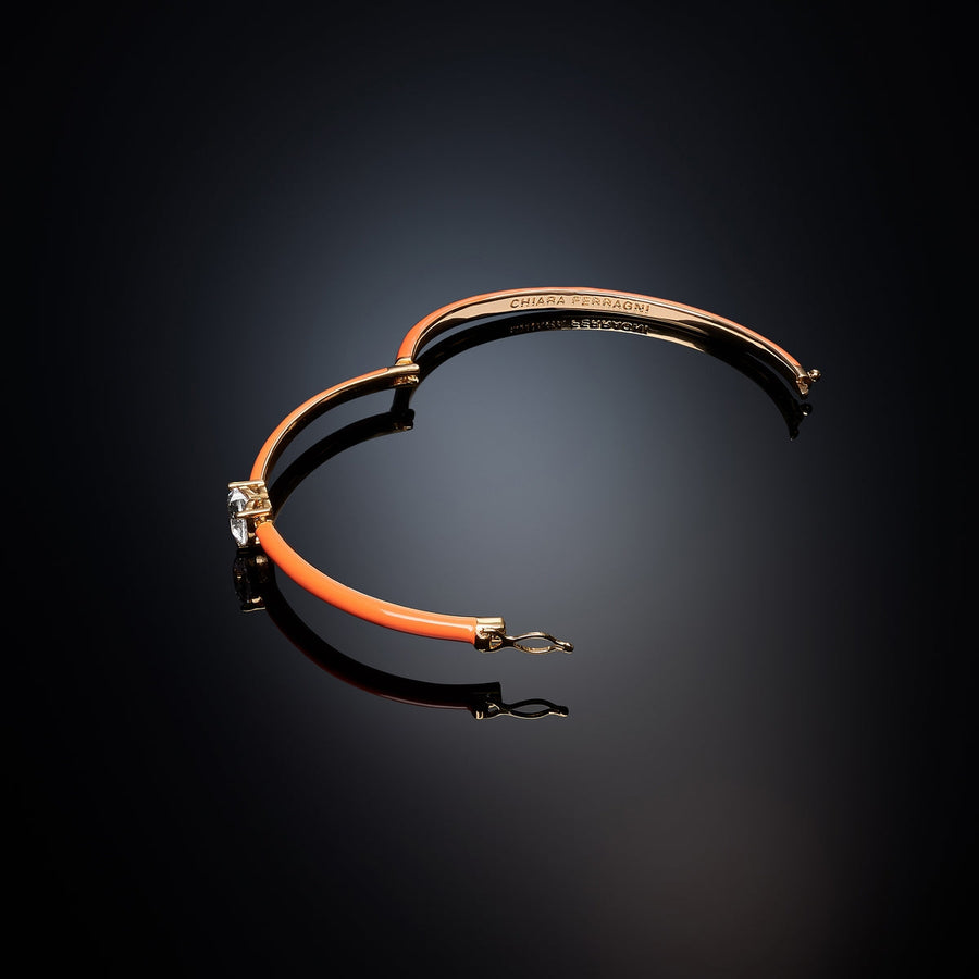 chiara ferragni love parade orange enamel bangle