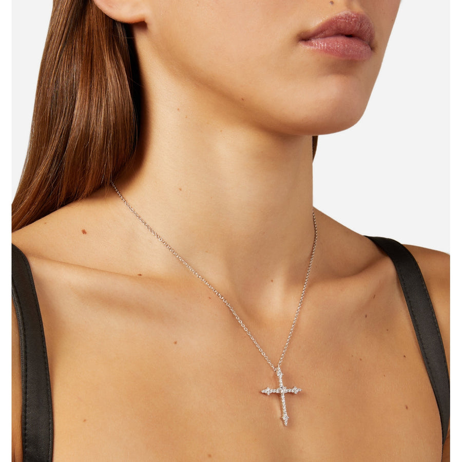 chiara ferragni croci pendant wh cz vross +rh plated 42+8cm