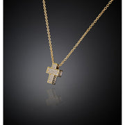 chiara ferragni croci pendant cross wh cz+yg plated 42+8cm