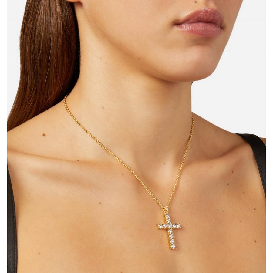 chiara ferragni croci pendant cross+wh cz+yg plated 42+8cm