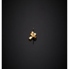 chiara ferragni croci earring cross with wh cz+yg plated 9mm