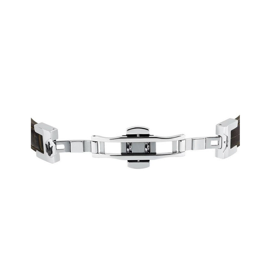 maserati jewels leather stainless steel bracelet dg leather bn 6.5x5.5cm