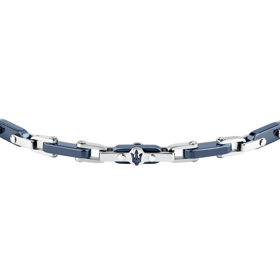 maserati jewels ceramic stainless steel bracelet blue 19.5+3.5cm