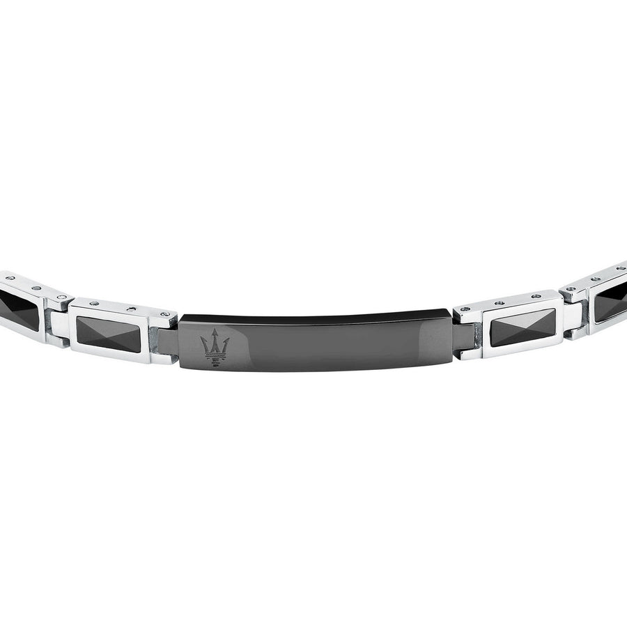 maserati jewels ceramic stainless steel bracelet black 18+3.5cm