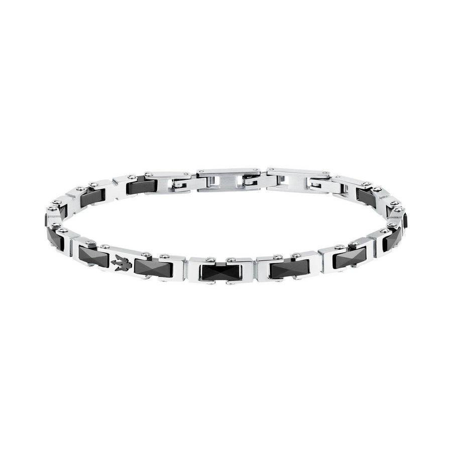 maserati jewels ceramic stainless steel bracelet black 18+3.5cm
