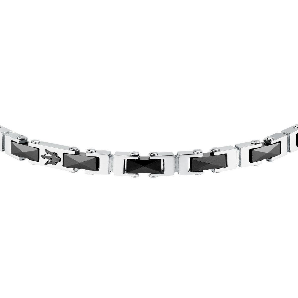 maserati jewels ceramic stainless steel bracelet black 18+3.5cm