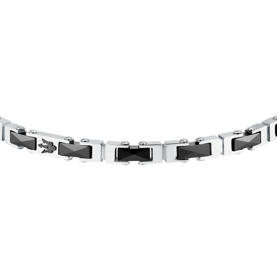 maserati jewels ceramic stainless steel bracelet black 18+3.5cm