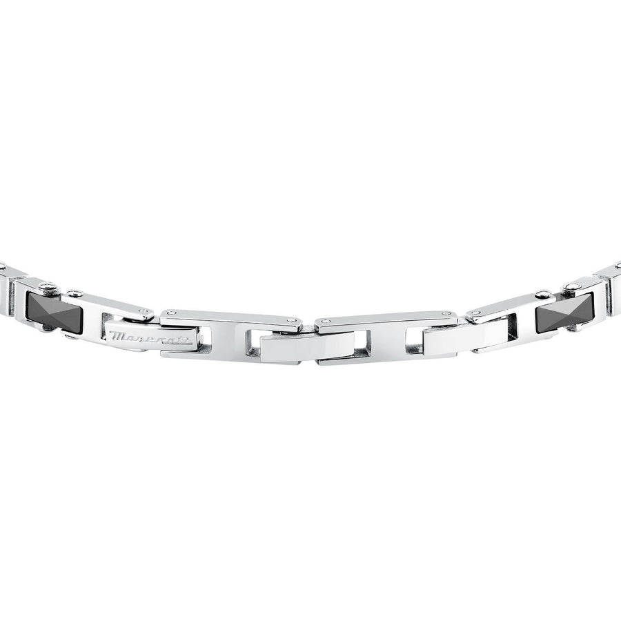 maserati jewels ceramic stainless steel bracelet black 18+3.5cm