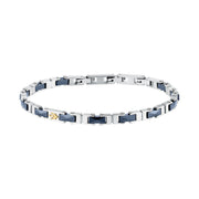 maserati jewels ceramic stainless steel bracelet yg ceramic blue 18+3.5cm