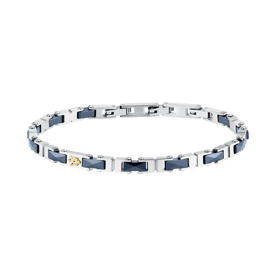 maserati jewels ceramic stainless steel bracelet yg ceramic blue 18+3.5cm