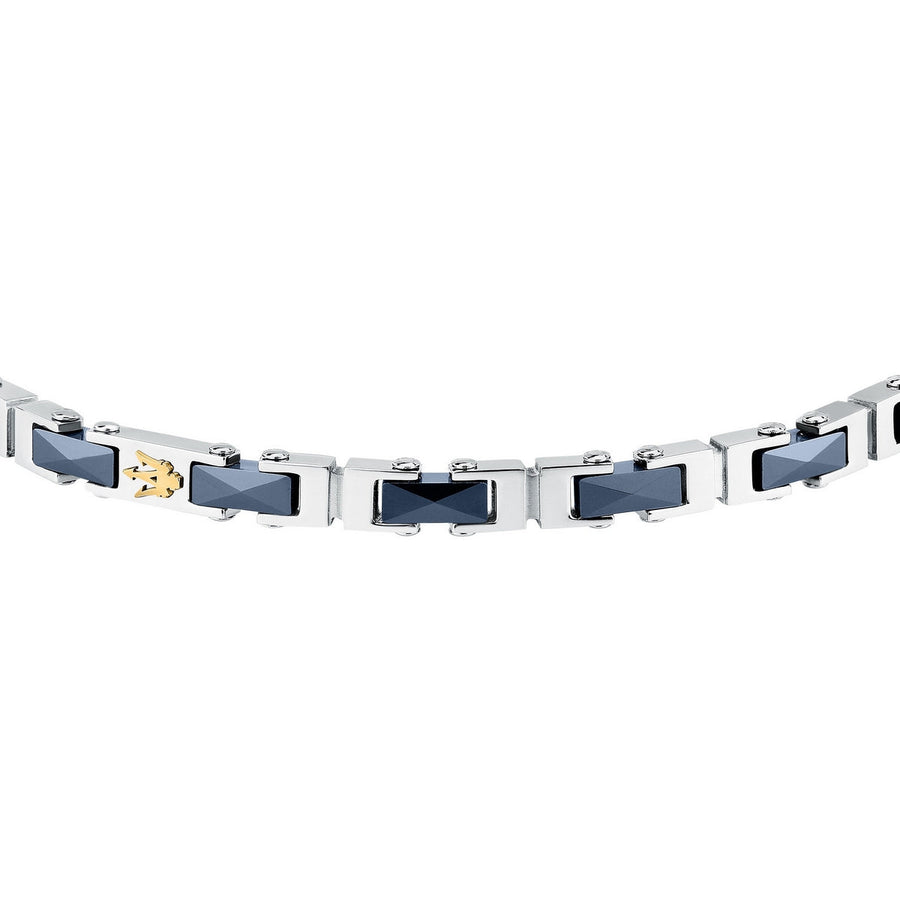maserati jewels ceramic stainless steel bracelet yg ceramic blue 18+3.5cm