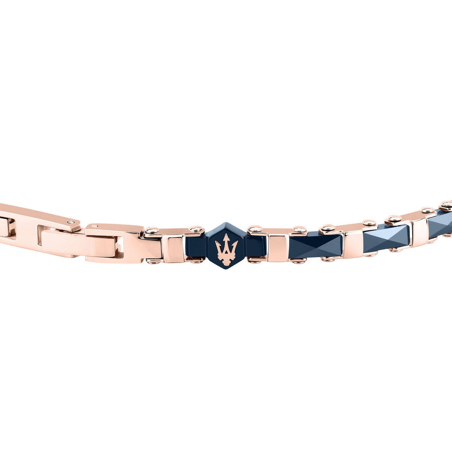 maserati jewels ceramic stainless steel bracelet blue+rg 18+3.5cm