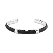 maserati jewels leather bangle ss leather blk 6.5x5.5cm