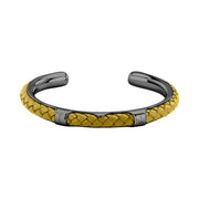 maserati jewels leather bangle ss dg leath ye 6.5x5.5cm