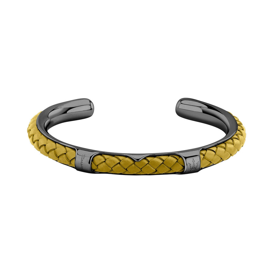 maserati jewels leather bangle ss dg leath ye 6.5x5.5cm