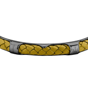 maserati jewels leather bangle ss dg leath ye 6.5x5.5cm