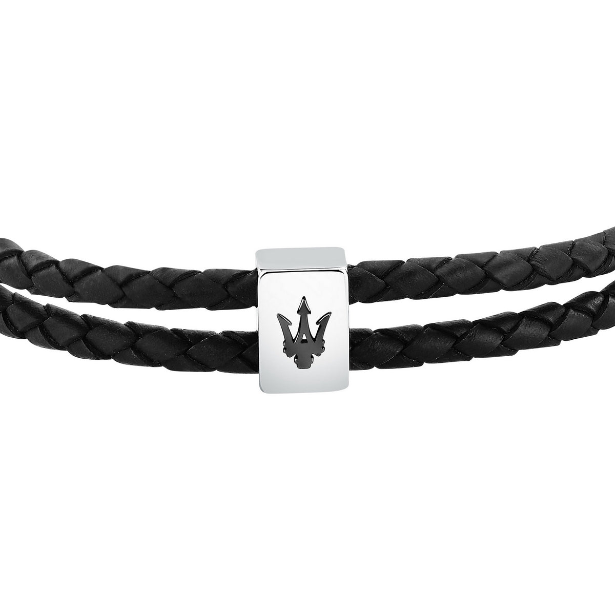 maserati jewels leather stainless steel bracelet dg leather black 38+3cm