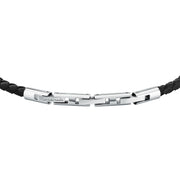 maserati jewels leather stainless steel bracelet dg leather black 38+3cm
