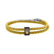 maserati jewels leather stainless steel bracelet dg+yg leather ye 38+3cm