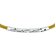 maserati jewels leather stainless steel bracelet dg+yg leather ye 38+3cm
