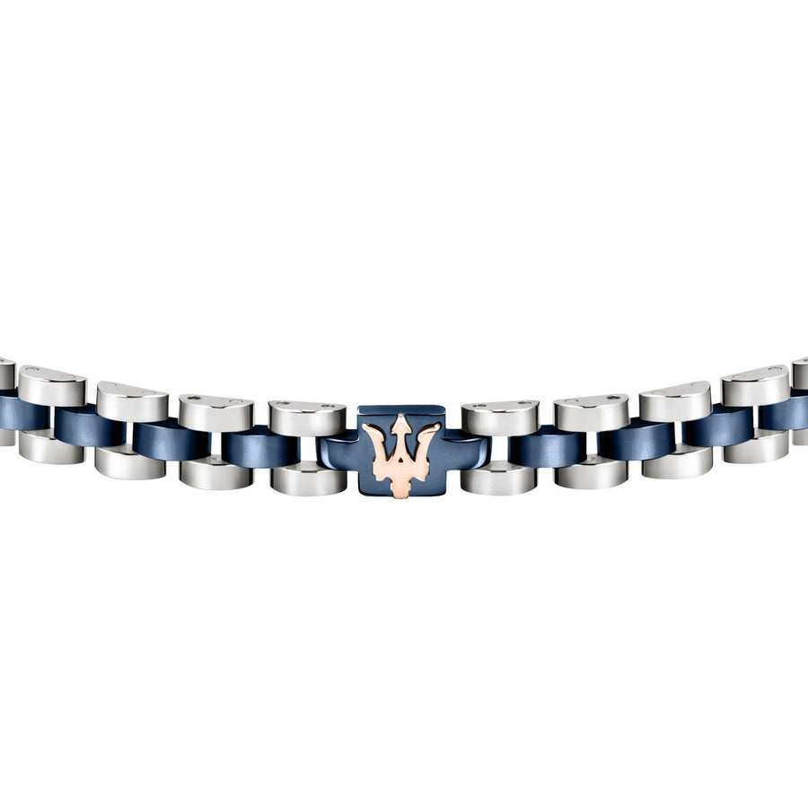 maserati jewels silver, blue, rose gold bracelet 210mm jewellery buckle