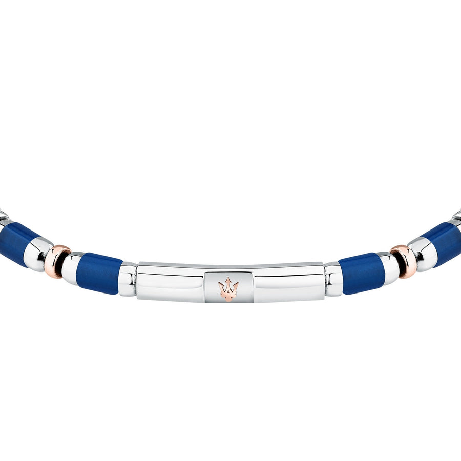 maserati jewels iconic bracelet blu agate & ip rg 19+3cm