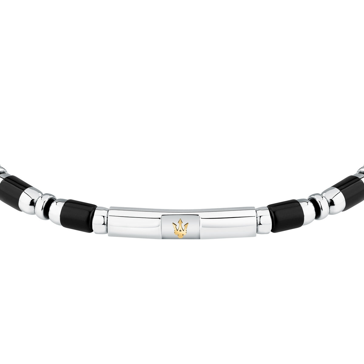 maserati jewels iconic bracelet blk agate & ip yg 19+3cm