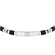 maserati jewels iconic bracelet blk agate & ip yg 19+3cm