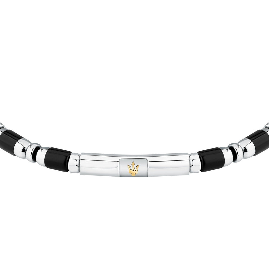 maserati jewels iconic bracelet blk agate & ip yg 19+3cm