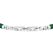 maserati jewels iconic bracelet green agate & ip black 18.5+3cm