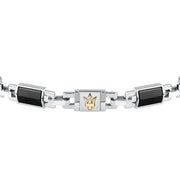 maserati jewels ceramic bracelet stainless steel gold plated ceramic black 18+3.5cm