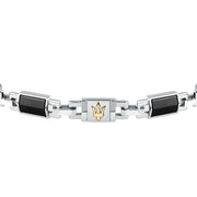 maserati jewels ceramic bracelet stainless steel gold plated ceramic black 18+3.5cm