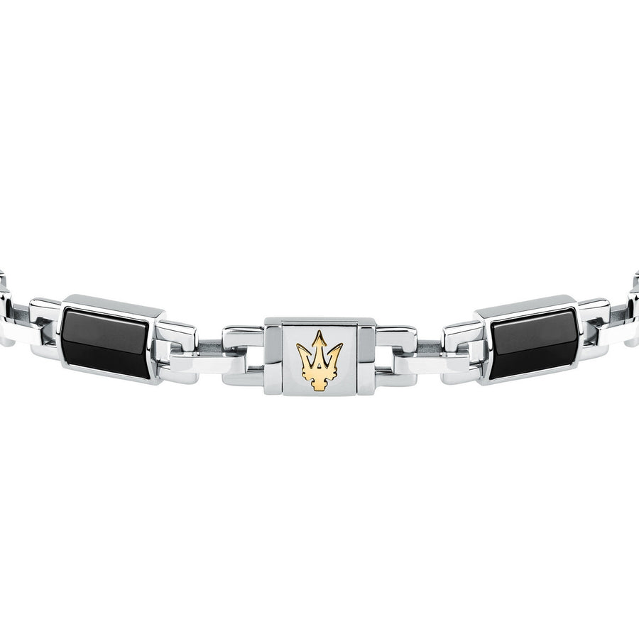 maserati jewels ceramic bracelet stainless steel gold plated ceramic black 18+3.5cm