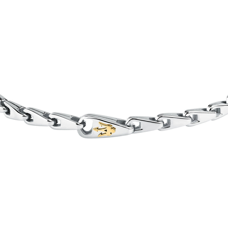 maserati jewels iconic bracelet stainless steel gold plated trident 18.5+3cm