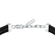 maserati jewels leather bracelet stainless steel black recycled leather black 19+3cm