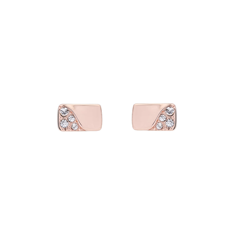 crystal bar stud earring rose gold/crystal