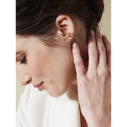 crystal bar stud earring rose gold/crystal