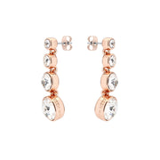 crystal flow rose gold drop earrings