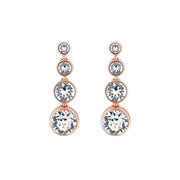 crystal flow rose gold drop earrings