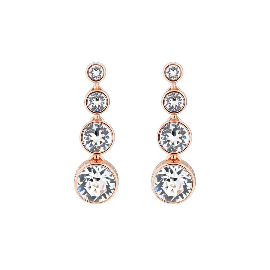 crystal flow rose gold drop earrings