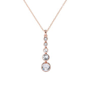 crystal flow rose gold pendant