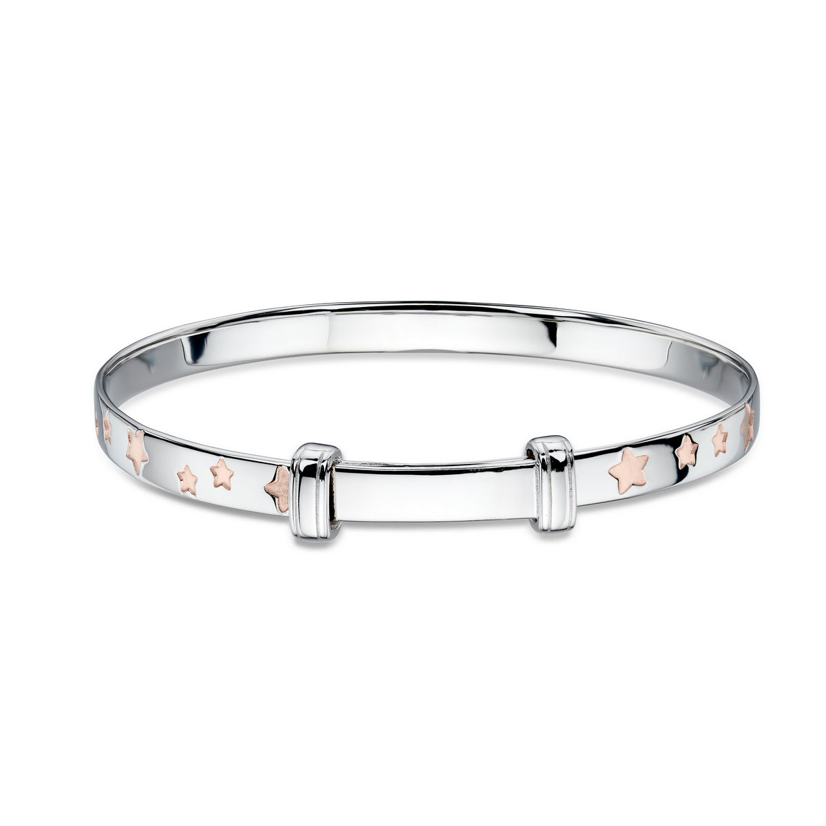 jessica  inlaid rose gold star christening bangle