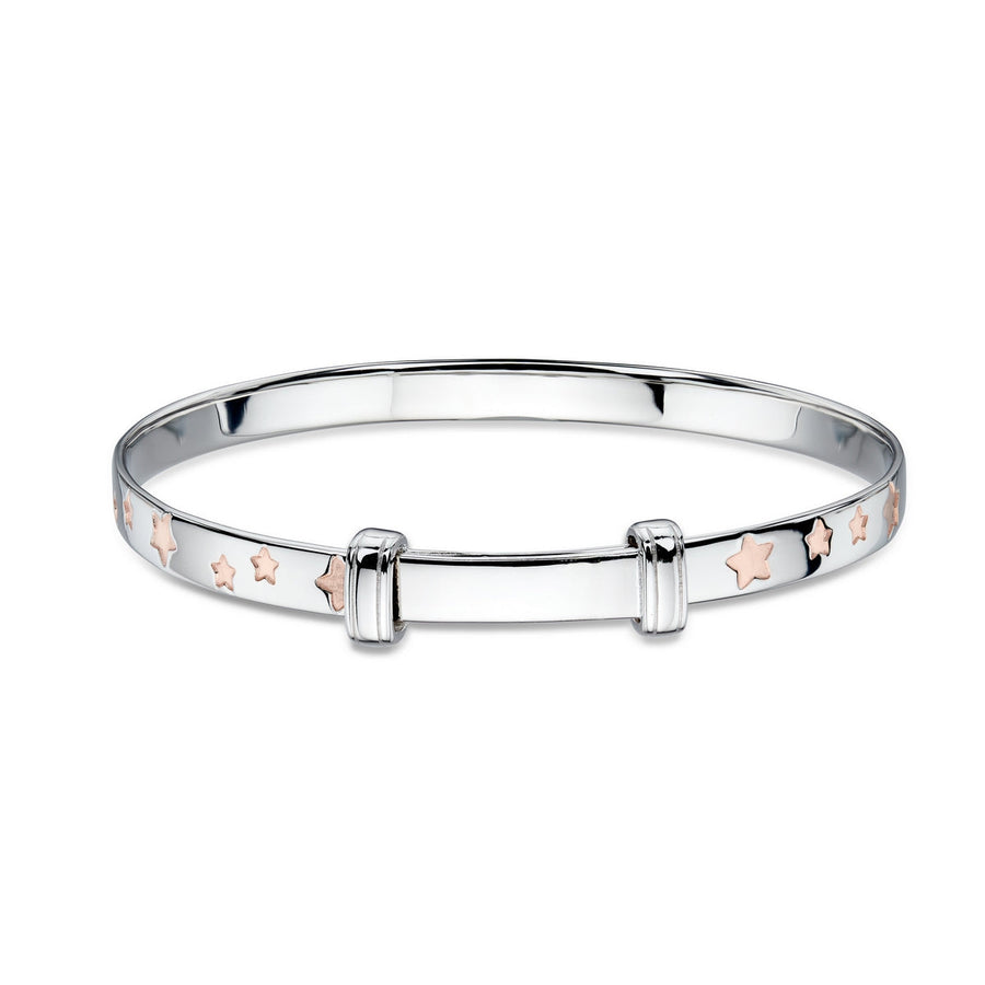 jessica  inlaid rose gold star christening bangle