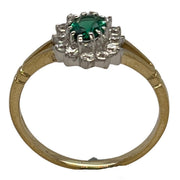 9ct gold (375) ring yellow gold 1.5g green oval cz emerald prong set