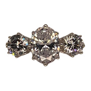 9ct gold (375) ring yellow gold 2.23g white oval cz  prong set