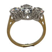 9ct gold (375) ring yellow gold 2.23g white oval cz  prong setl