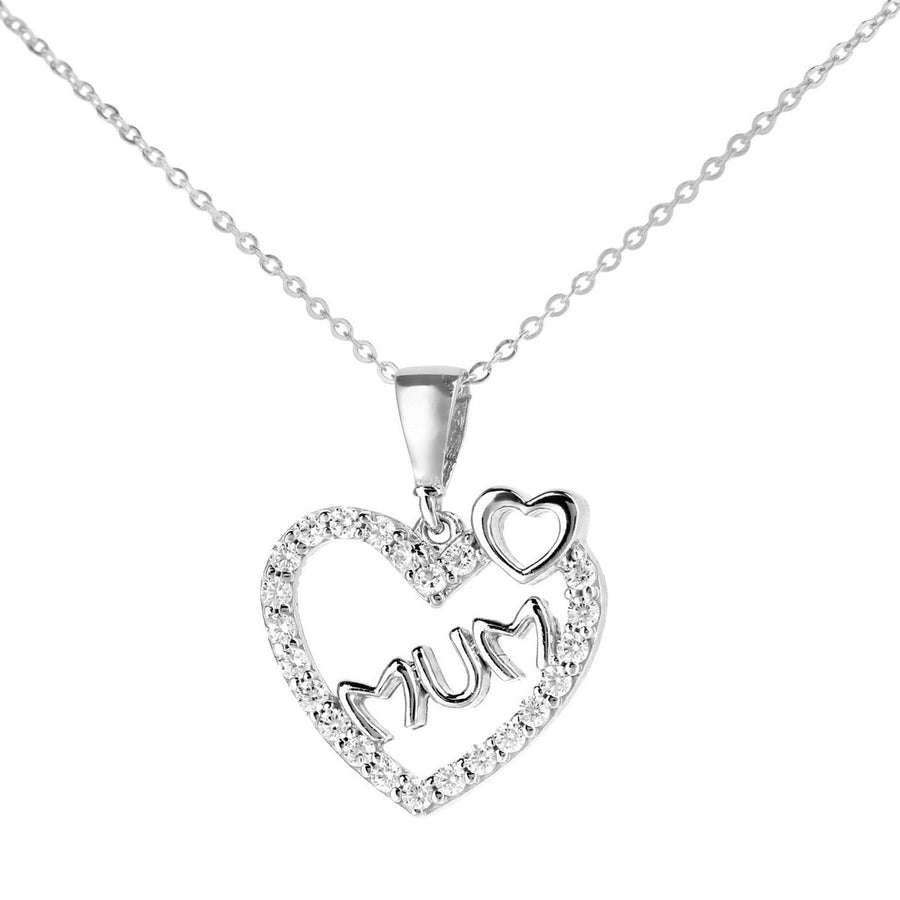 9ct gold (375) white gold pendant spring ring clasp with cubic zirconia