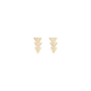 uno de 50 triple sense 2.5mm gold plated metals alloy earring with three overlapping triangles.