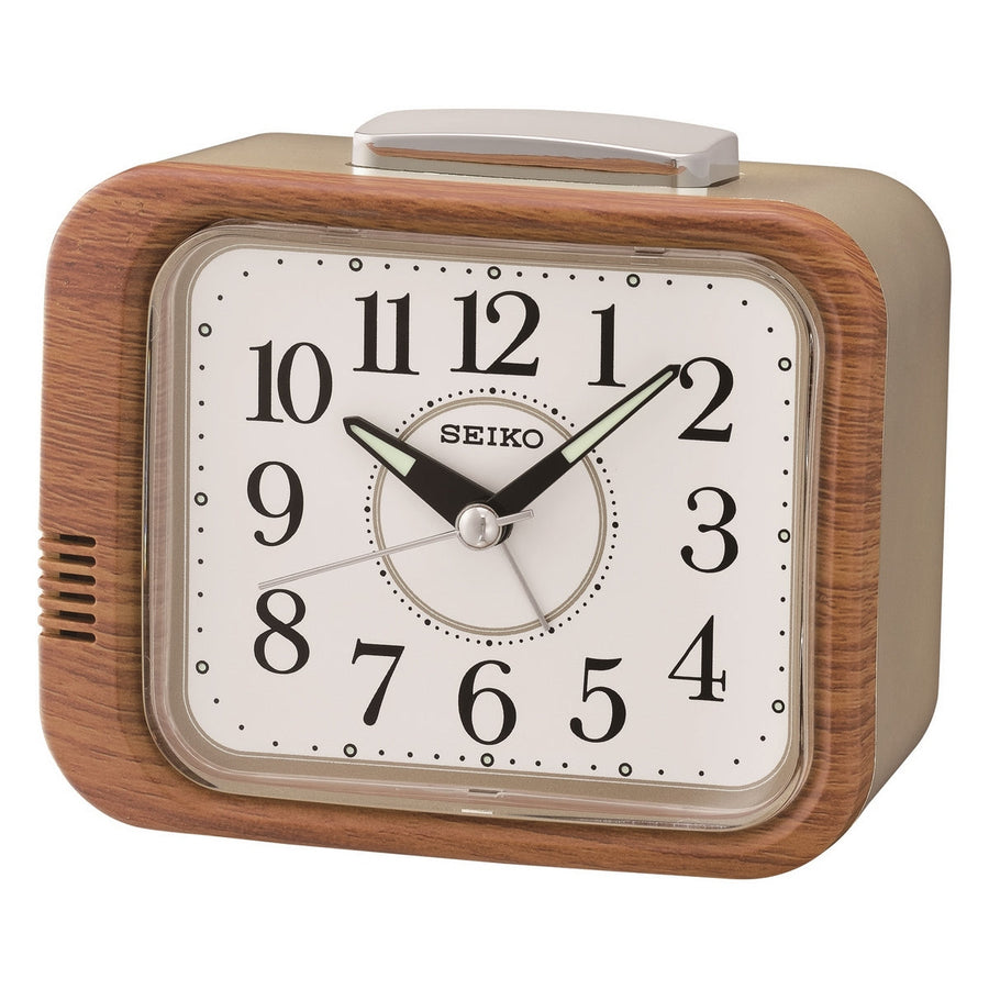 seiko light brown bell alarm clock